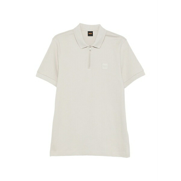 元締め メンズ スポーツシャツ トップス Zip polo shirt Neutrals