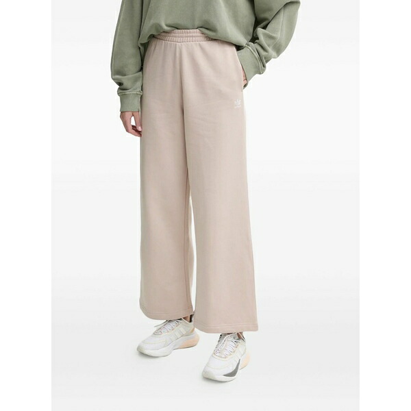 アディダス レディース カジュアルパンツ ボトムス Logo-embroidered track pants Neutrals|asty
