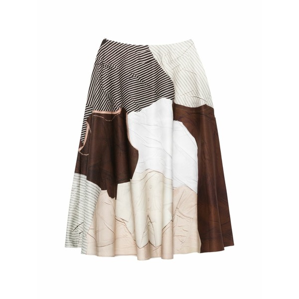 モスキーノ レディース スカート ボトムス Graphic-print midi skirt Brown|asty