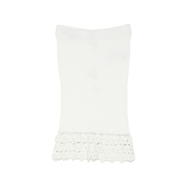ガニー レディース スカート ボトムス Crochet ribbed skirt White｜asty