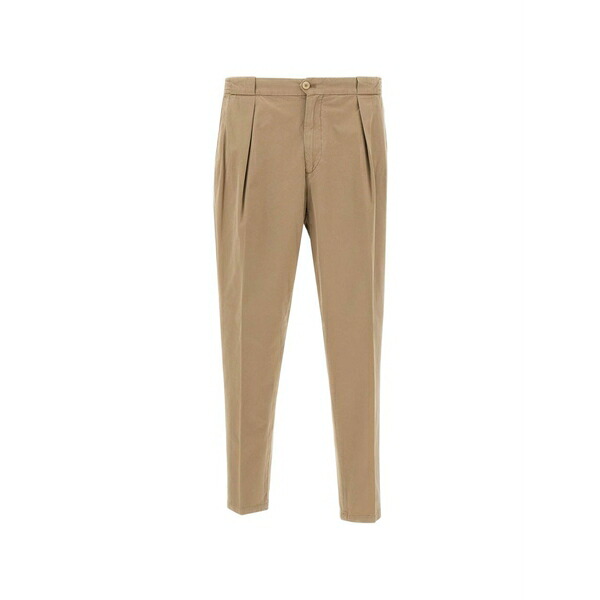ブリリア 1949 メンズ カジュアルパンツ ボトムス Portobello pleated-front trousers Neutrals|asty