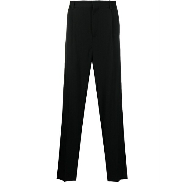 ボッター メンズ カジュアルパンツ ボトムス Straight-leg pleated wool trousers Black|asty