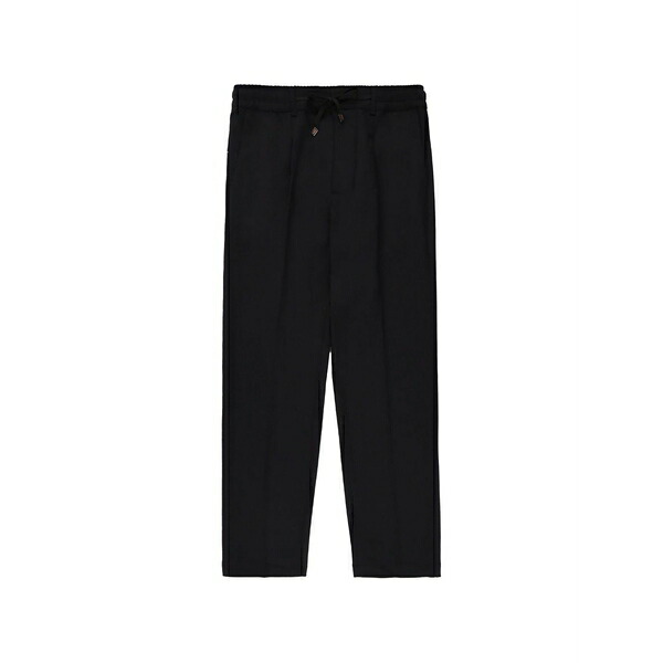 クルーナ メンズ カジュアルパンツ ボトムス Mitte drawstring tapered trousers Black|asty