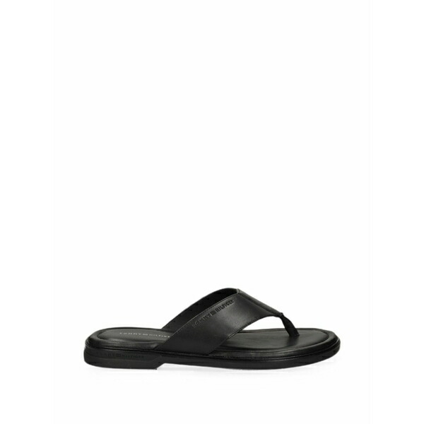 トミー ヒルフィガー メンズ サンダル シューズ Logo-embossed flip-flop sandals Black｜asty 28,470円