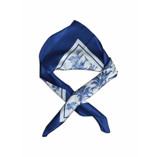 エムシーツーセイントバース レディース マフラー・ストール・スカーフ アクセサリー Kitana print square scarf Blue｜asty