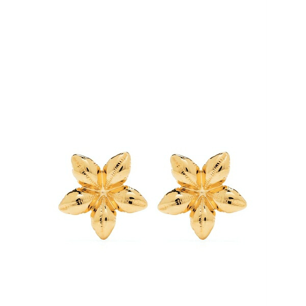 マルニ レディース ピアス＆イヤリング アクセサリー Floral-shaped polished earrings Gold｜asty