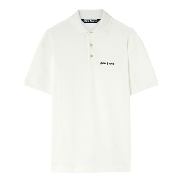 パーム・エンジェルス メンズ ポロシャツ トップス Logo-print cotton polo shirt White|asty