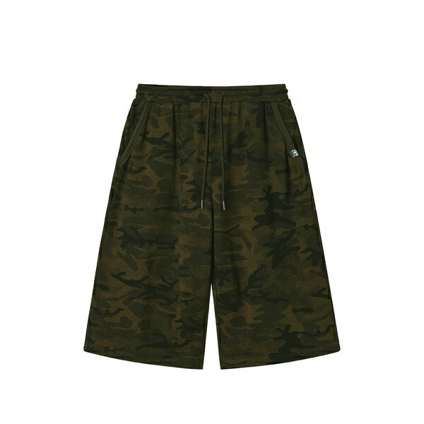 ミニクリーム レディース カジュアルパンツ ボトムス Camouflage-print knee-length shorts Green｜asty