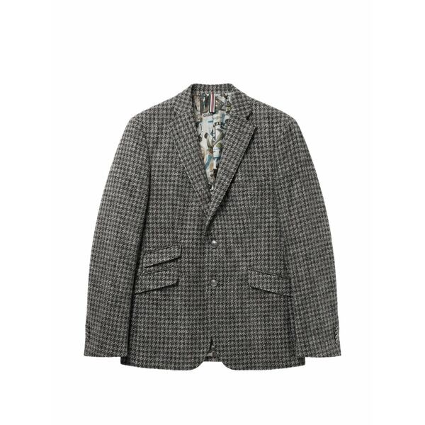 アブザイツ メンズ ジャケット＆ブルゾン アウター Houndstooth-pattern blazer Grey｜asty 130,900円
