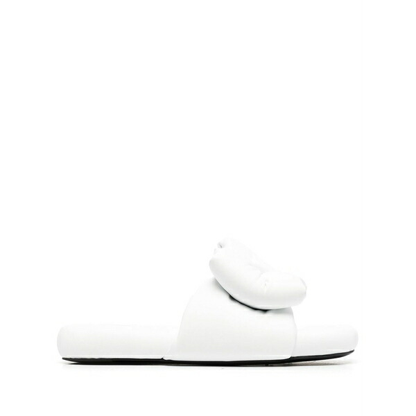 オフホワイト レディース サンダル シューズ Extra padded bow slides White｜asty