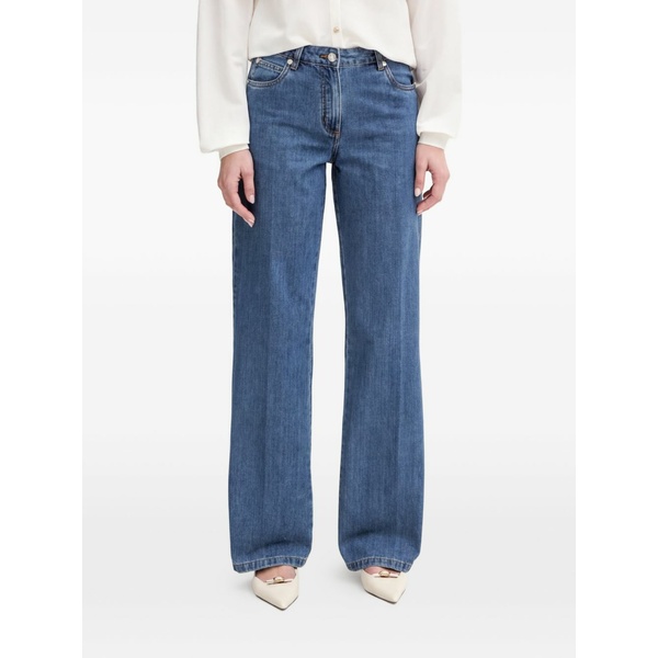 シルビアンヒーチ レディース デニムパンツ ボトムス Logo-embroidery jeans Blue|asty