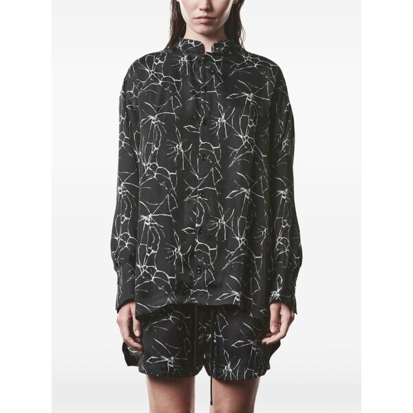トム・クロム レディース シャツ トップス Marble-print shirt Black｜asty