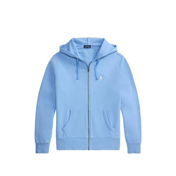 ラルフローレン メンズ パーカー・スウェットシャツ アウター Logo-embroidered zip-up hoodie Blue｜asty