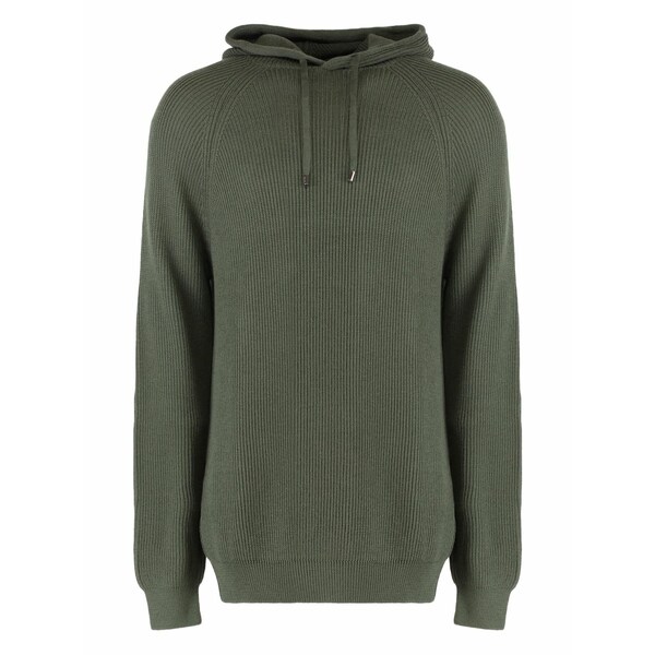 ムーレー メンズ パーカー・スウェットシャツ アウター Ribbed hoodie Green|asty