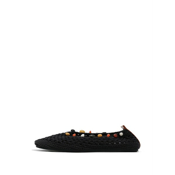 ビンバ イ ローラ レディース サンダル シューズ Stone-embellished crochet-knit ballet flats Black｜asty 60,390円
