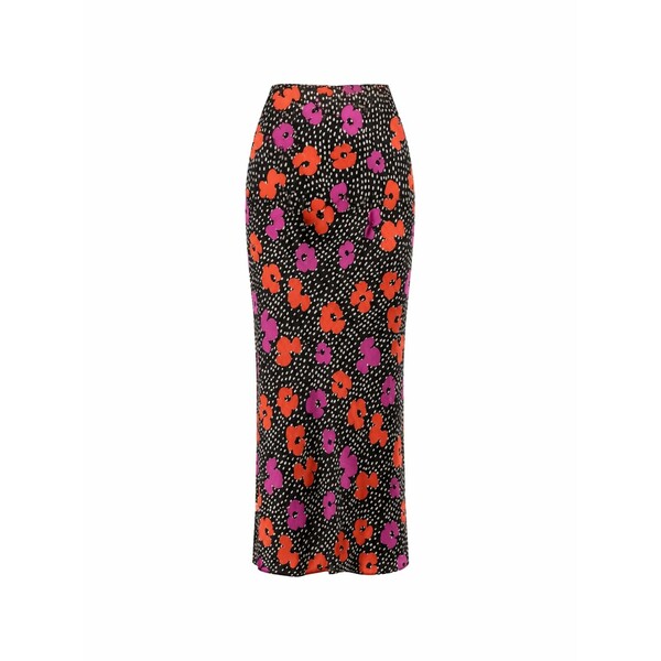 ニッサ レディース スカート ボトムス Floral-print polka-dot skirt Black｜asty
