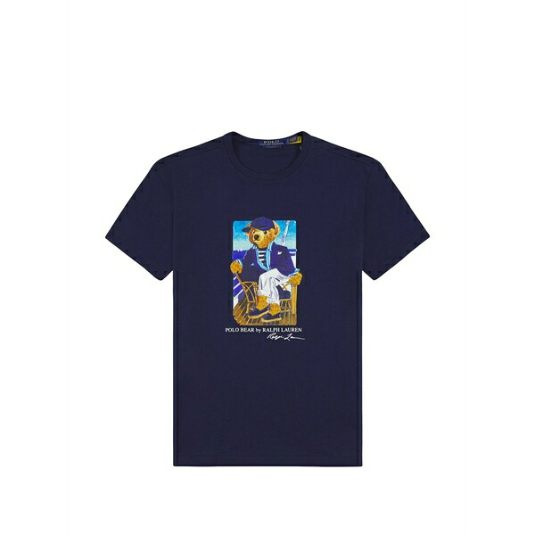 ラルフローレン メンズ Tシャツ トップス Bear-print t-shirt Blue|asty