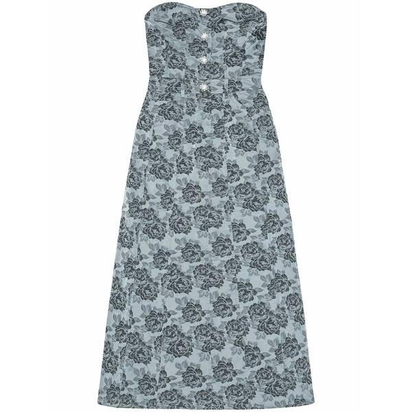 ガニー レディース ワンピース トップス Botanical jacquard midi dress Blue|asty