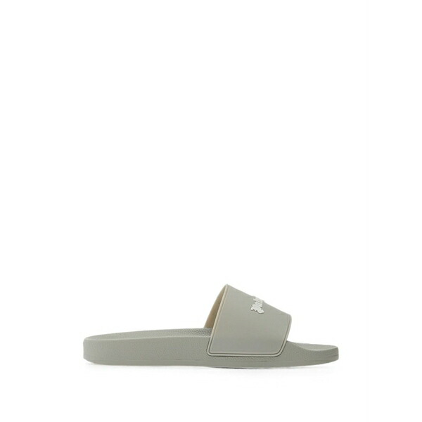 パーム・エンジェルス メンズ サンダル シューズ Logo-print slides Grey|asty