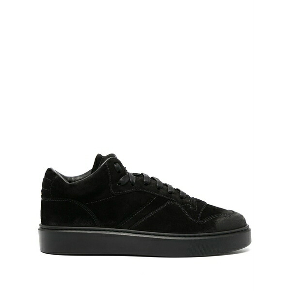 ドンカルズ メンズ スニーカー シューズ Logo-debossed suede sneakers Black|asty
