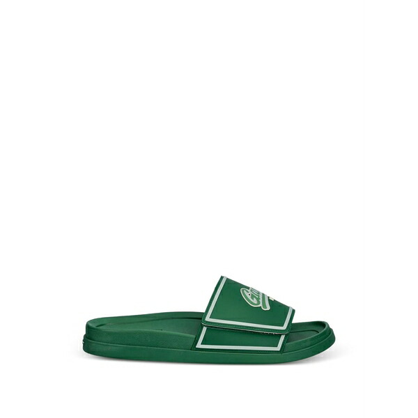ガント メンズ サンダル シューズ Logo-patch touch-strap slides Green｜asty