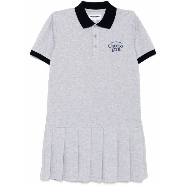 チョコレート レディース ワンピース トップス Logo-embroidered dress Grey｜asty