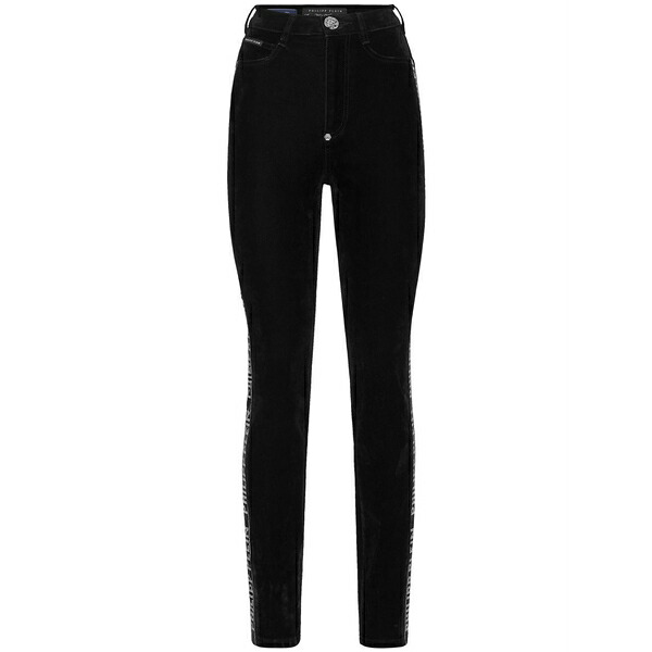 フィリッププレイン レディース デニムパンツ ボトムス Crystal-embellished skinny jeans Black｜asty 64,240円