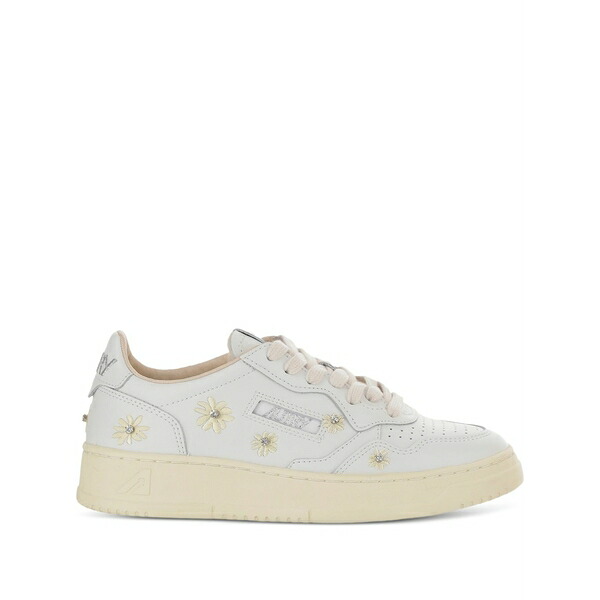 オートリー レディース スニーカー シューズ Embroidered flower trainers White|asty