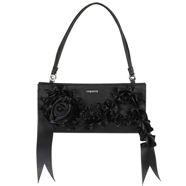 コペルニ レディース ショルダーバッグ バッグ Satin shoulder bag Black|asty