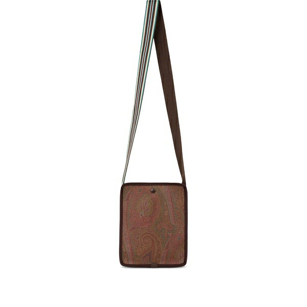 エトロ メンズ ショルダーバッグ 御徒面子 Small arnica paisley-patterned shoulder bag Brown