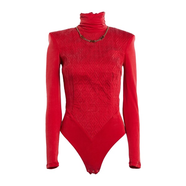 【送料無料】 エリザベスフランキ レディース Tシャツ トップス Bodysuits Red|asty