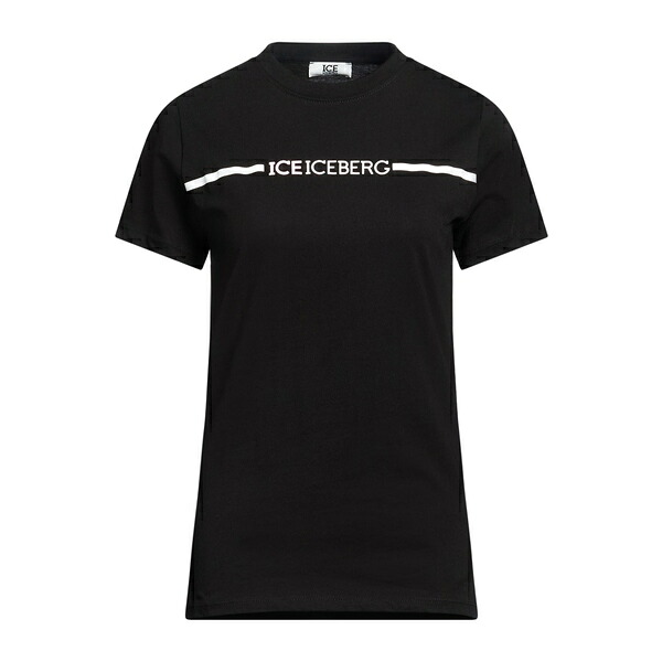 【送料無料】 アイスバーグ レディース Tシャツ トップス T-shirts Black|asty