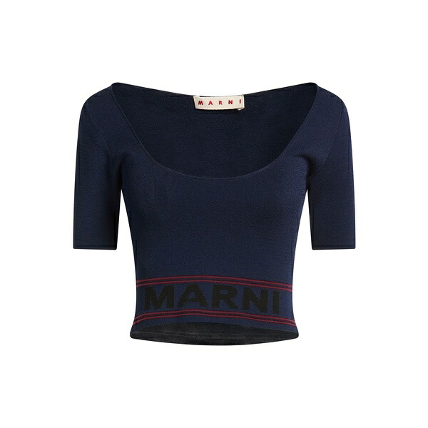 【送料無料】 マルニ レディース Tシャツ トップス Tops Blue|asty