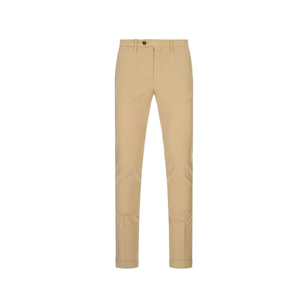 ビー セッテチェント メンズ カジュアルパンツ ボトムス Button-fastening turn-up trousers Neutrals|asty
