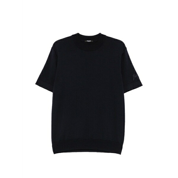 バルマン メンズ Tシャツ トップス Round-neck short-sleeved t-shirt Blue｜asty