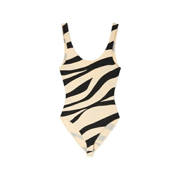 サンドロ レディース カットソー トップス Zebra-print bodysuit Neutrals｜asty