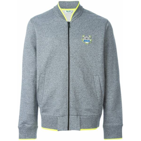 ケンゾー メンズ ジャケット&ブルゾン アウター Tiger-motif zip-up cardigan Grey|asty