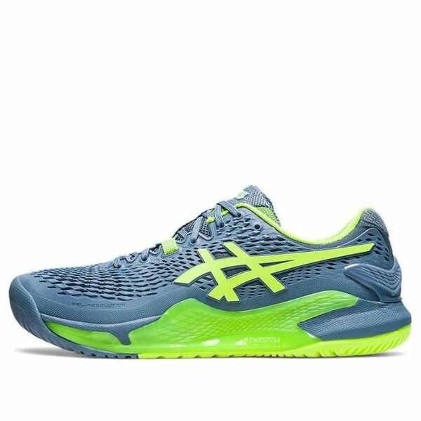 ASICS アシックス メンズ スニーカー 【ASICS Gel Resolution 9 \u0027Steel Blue Hazard Green\u0027 1041A330-400】  大きさ US_8.5(26.5糎)