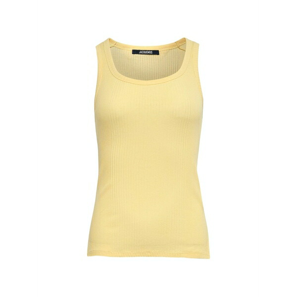 ジャクエムス レディース カットソー トップス Le marcel rond carre ribbed cotton tank top Yellow