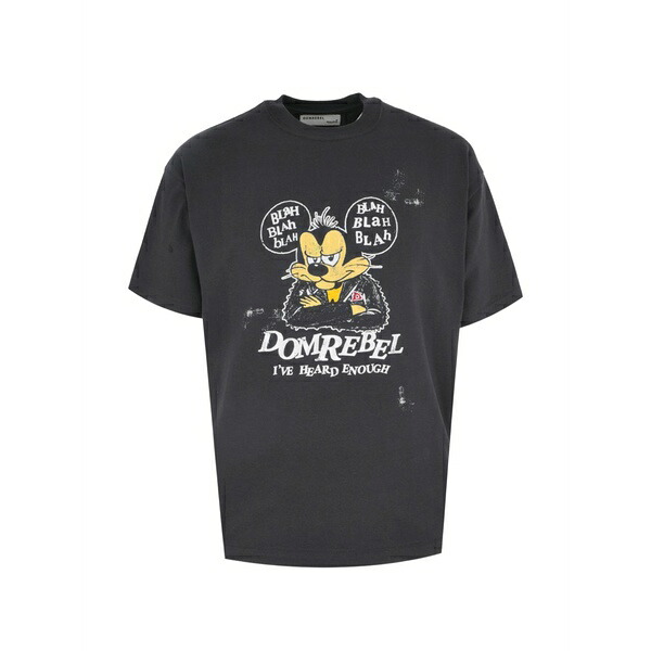 ドムレベル メンズ プルオーバー トップス Bla bla graphic t-shirt Black