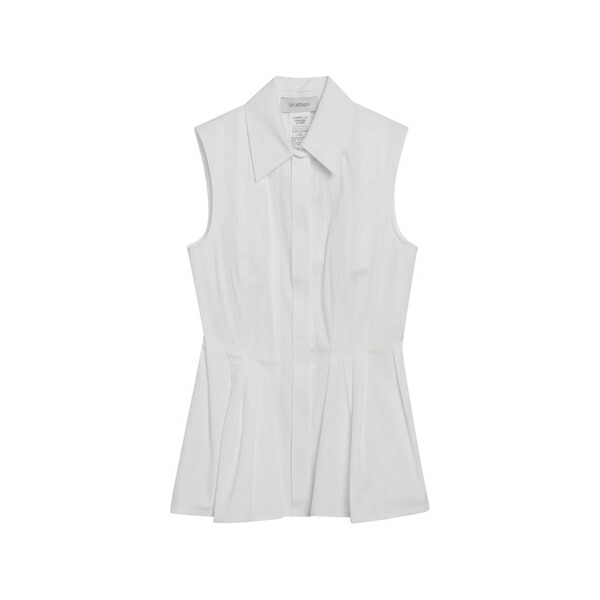 運動競技マックス レディース ティーシャツ トップス Pleated sleeveless shirt White