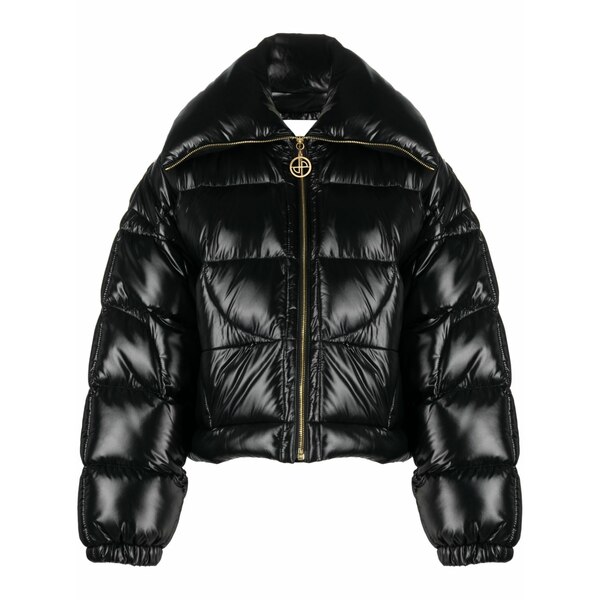 ジャンパトゥ レディース 上衣＆上衣 アウター Cropped puffer jacket Black