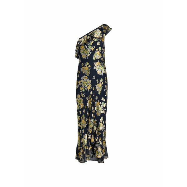 リキソー レディース ワンピース トップス Leon ruffle-detail floral-print maxi dress Blue｜asty