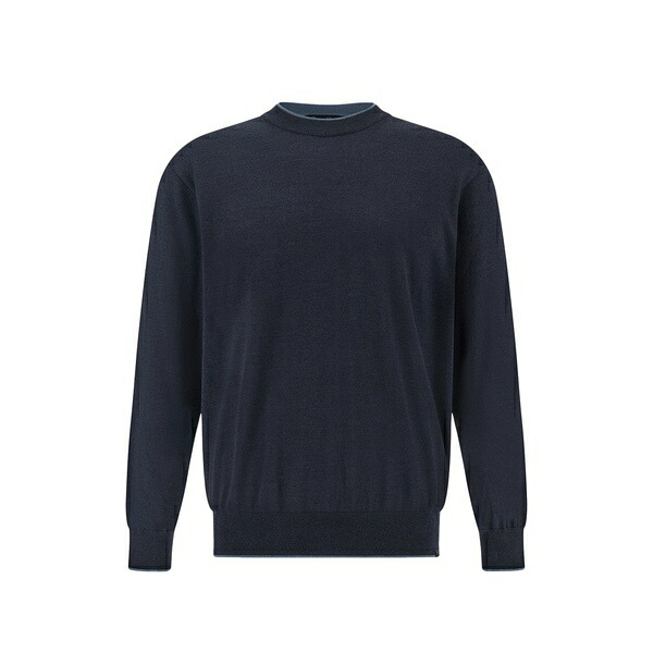 ポールアンドシャーク メンズ 編み物\u0026スウェーター アウター Bicolor collar crew-neck sweater Blue