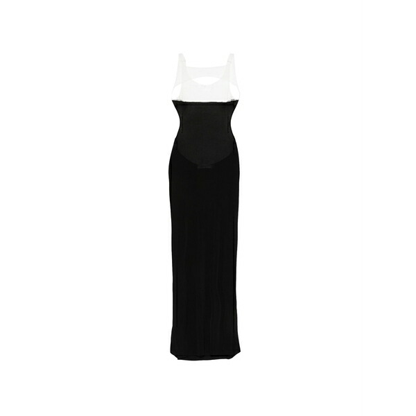 アヤ ムーサ レディース 衣裳 トップス Semi-sheer maxi dress Black