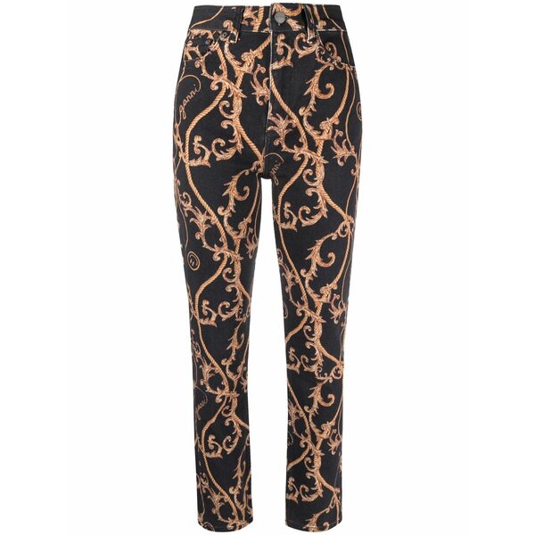 ガニー レディース ジーンズズボン下 ボトムス Baroque-print jeans Black