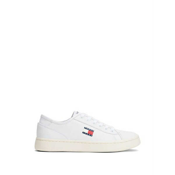 トミー ヒルフィガー レディース スニーカー シューズ Logo-detail leather sneakers White