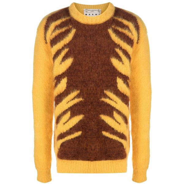 マルニ メンズ 編み物\u0026スウェーター アウター Abstract intarsia-knit jumper Yellow