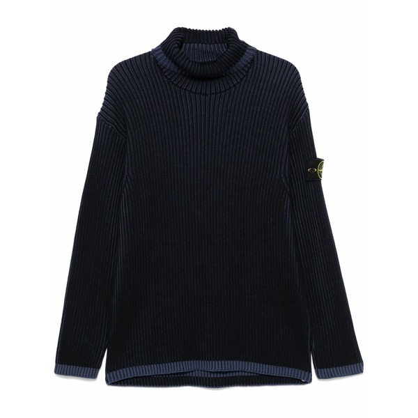 ストーンアイランド メンズ 編み物\u0026プルオーバー アウター Ribbed sweater Blue