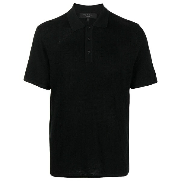 ラグアンドボーン メンズ スポーツシャツ トップス Short-sleeve knitted polo shirt  Black